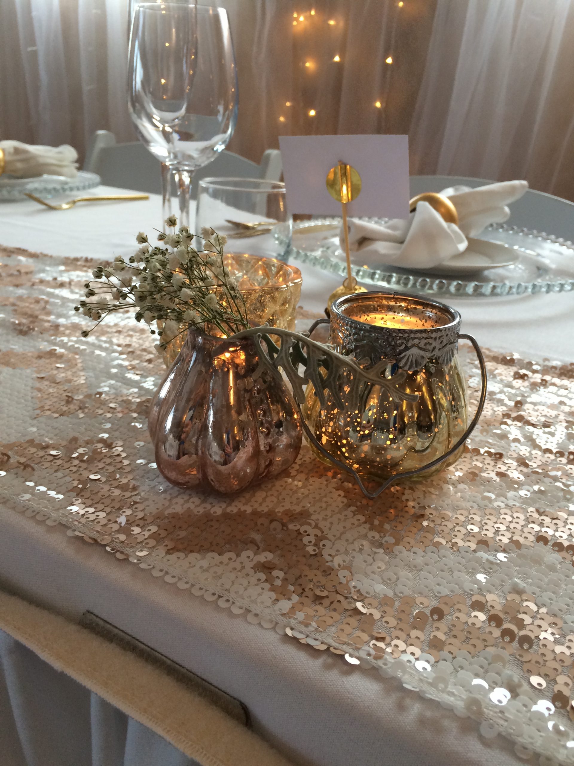 gold tealight holder hire