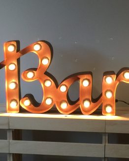 Bar rusted letter light hire auckland