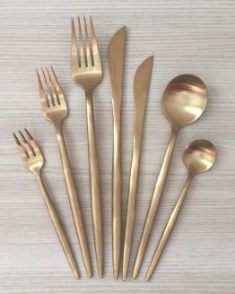 matte gold cutlery hire new zealand