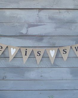 burlap bunting rental