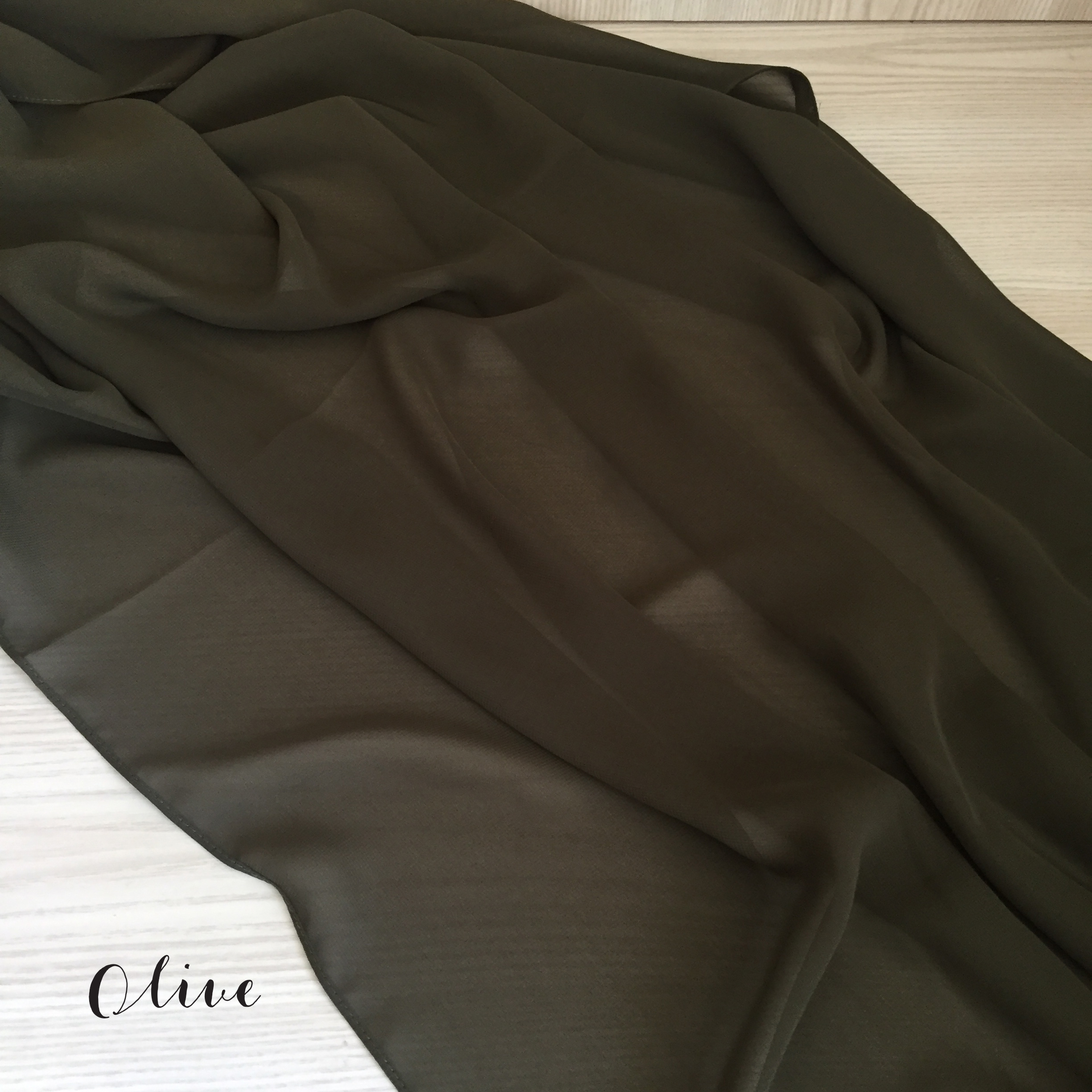 olive chiffon table runner