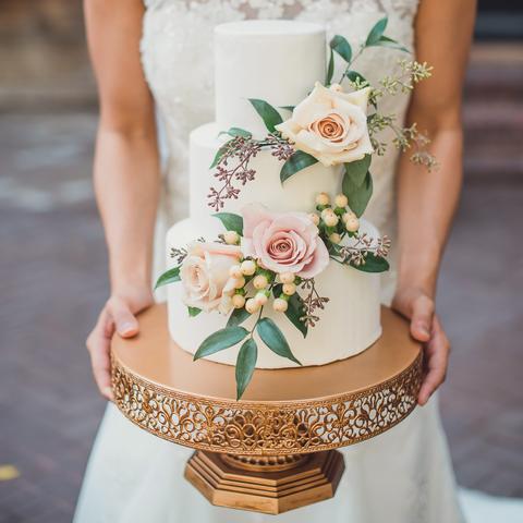 gold cake stand hire nz