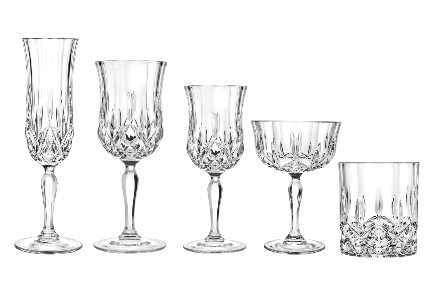 Opera Glassware Range opera cut crystal glassware hire nz