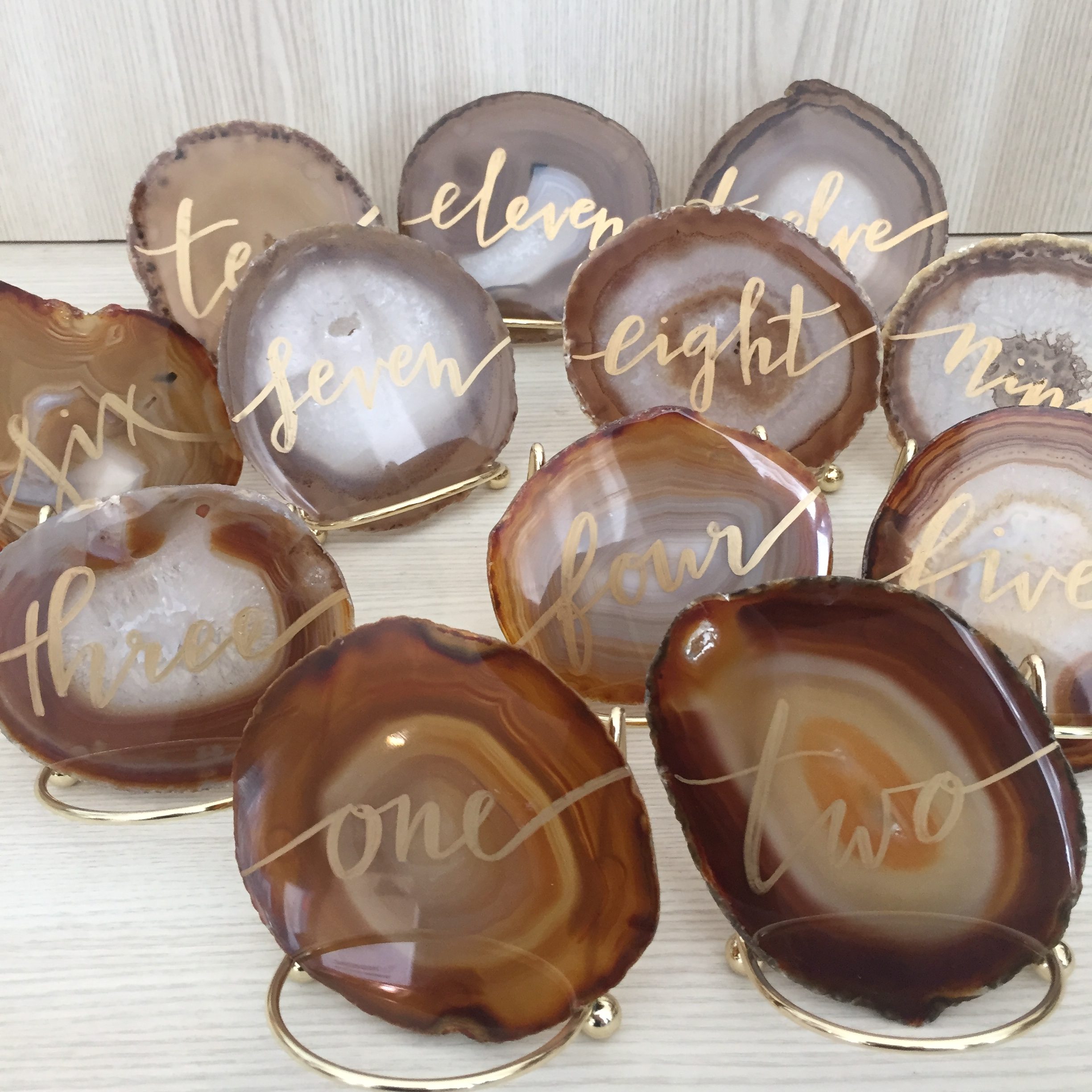 hire agate slice table numbers
