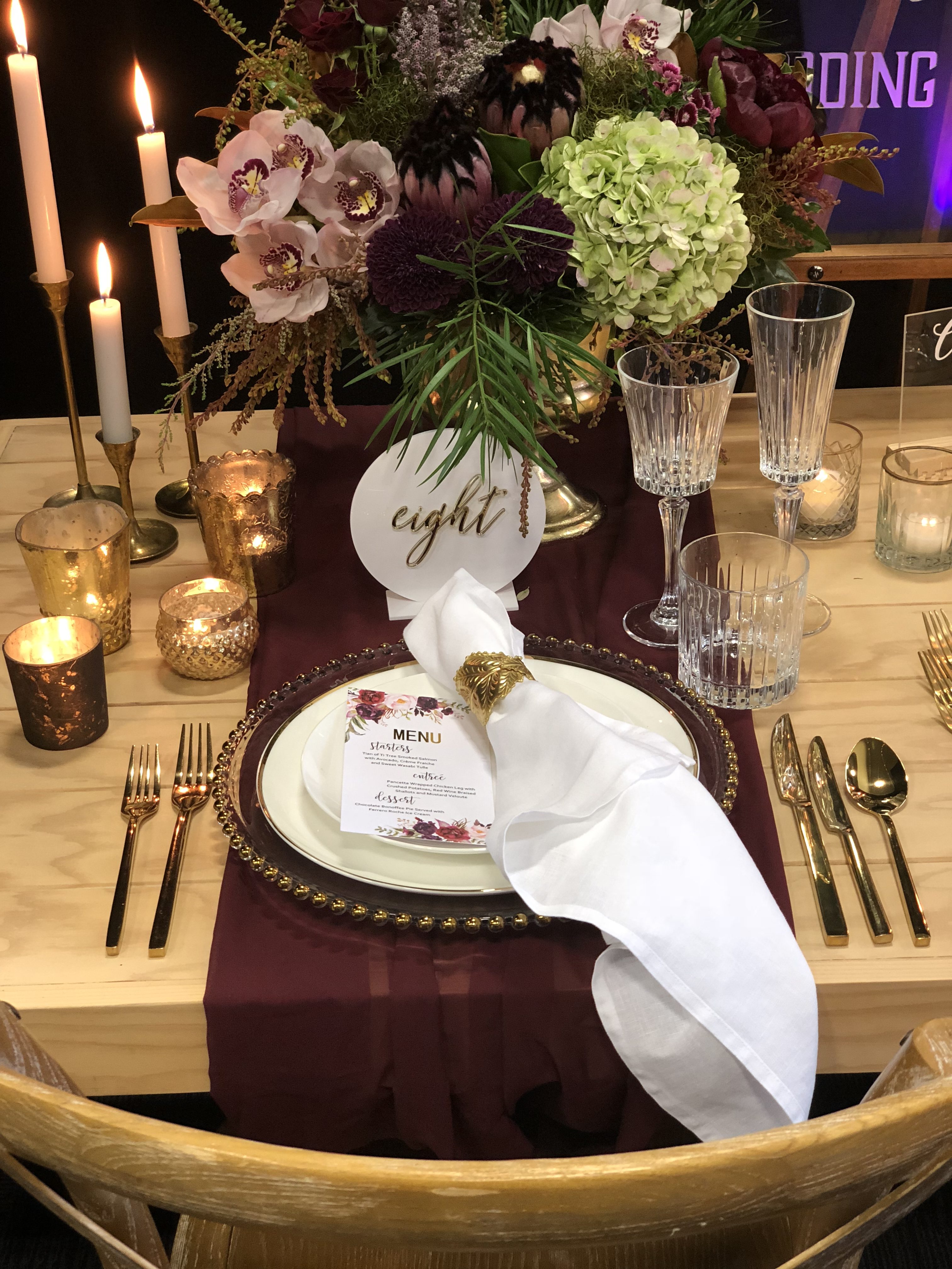 Chiffon Table Runner - Bordeaux - Image 4