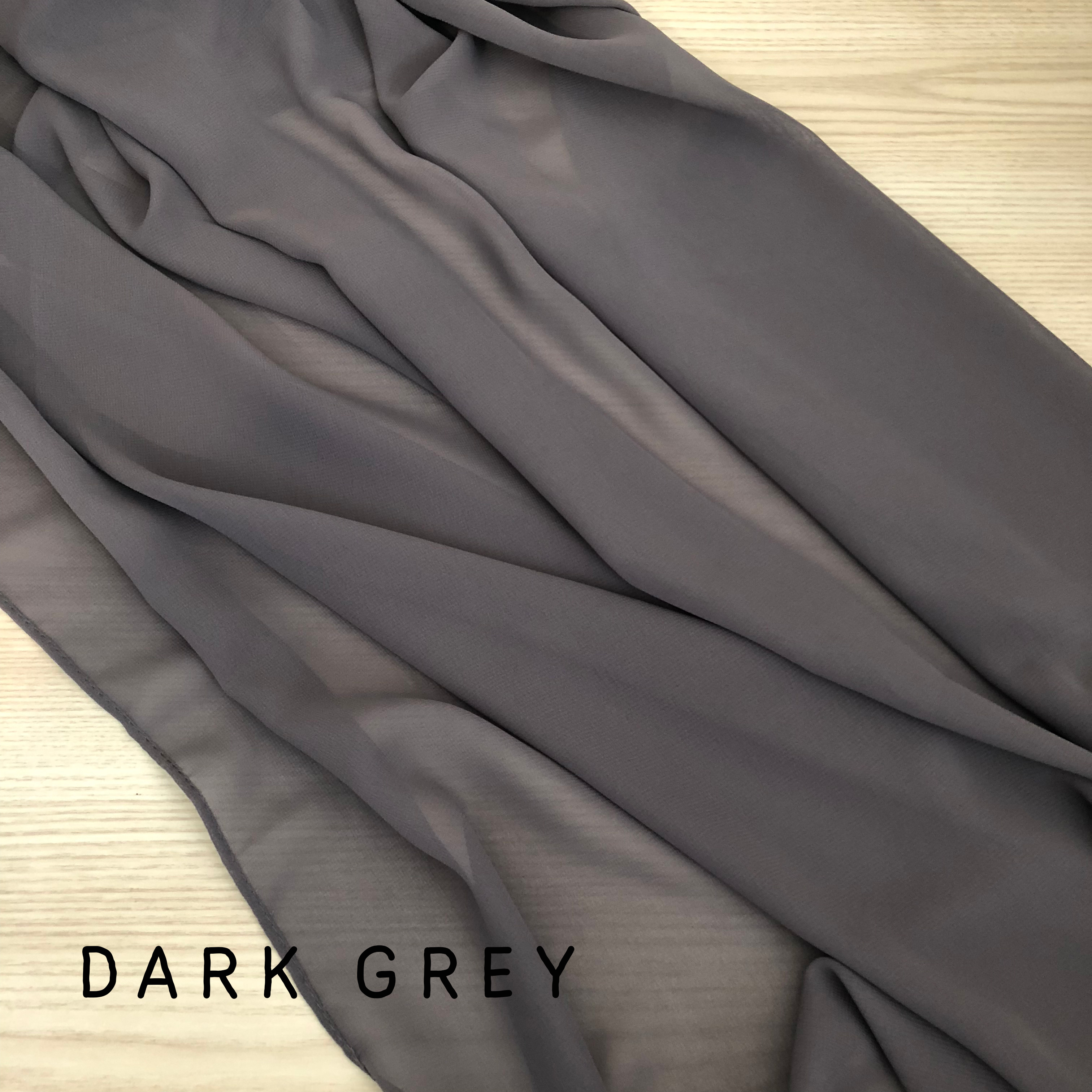 dark grey chiffon table runner