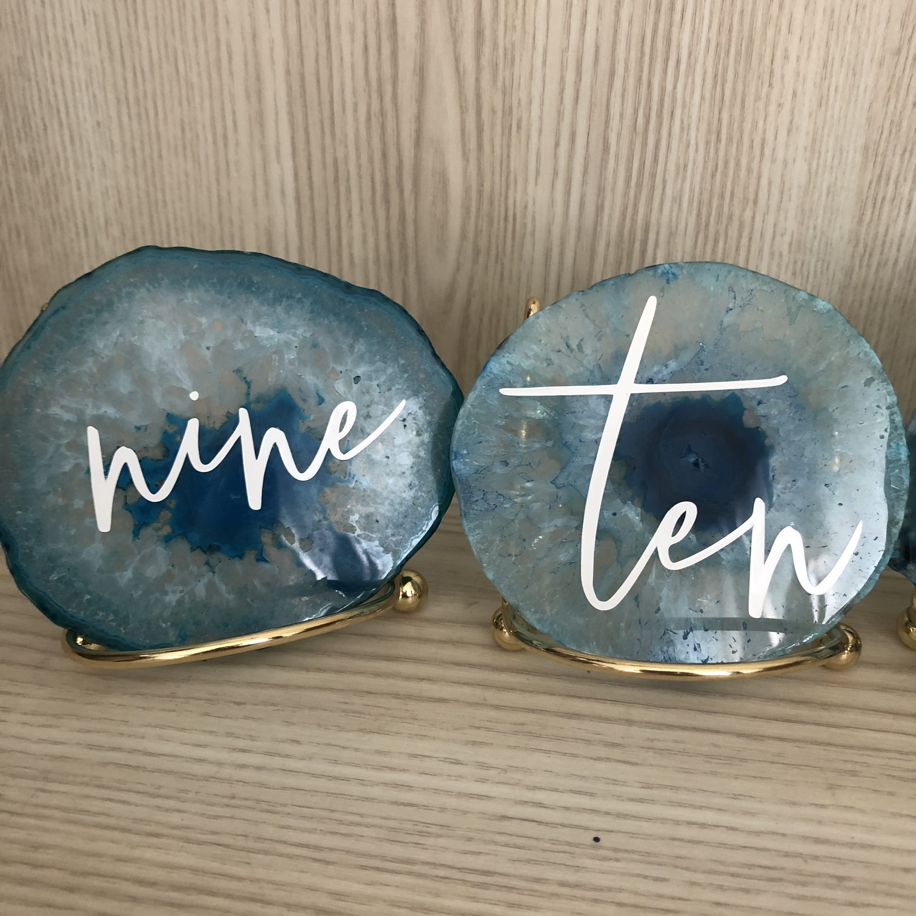 blue agate table number hire nz