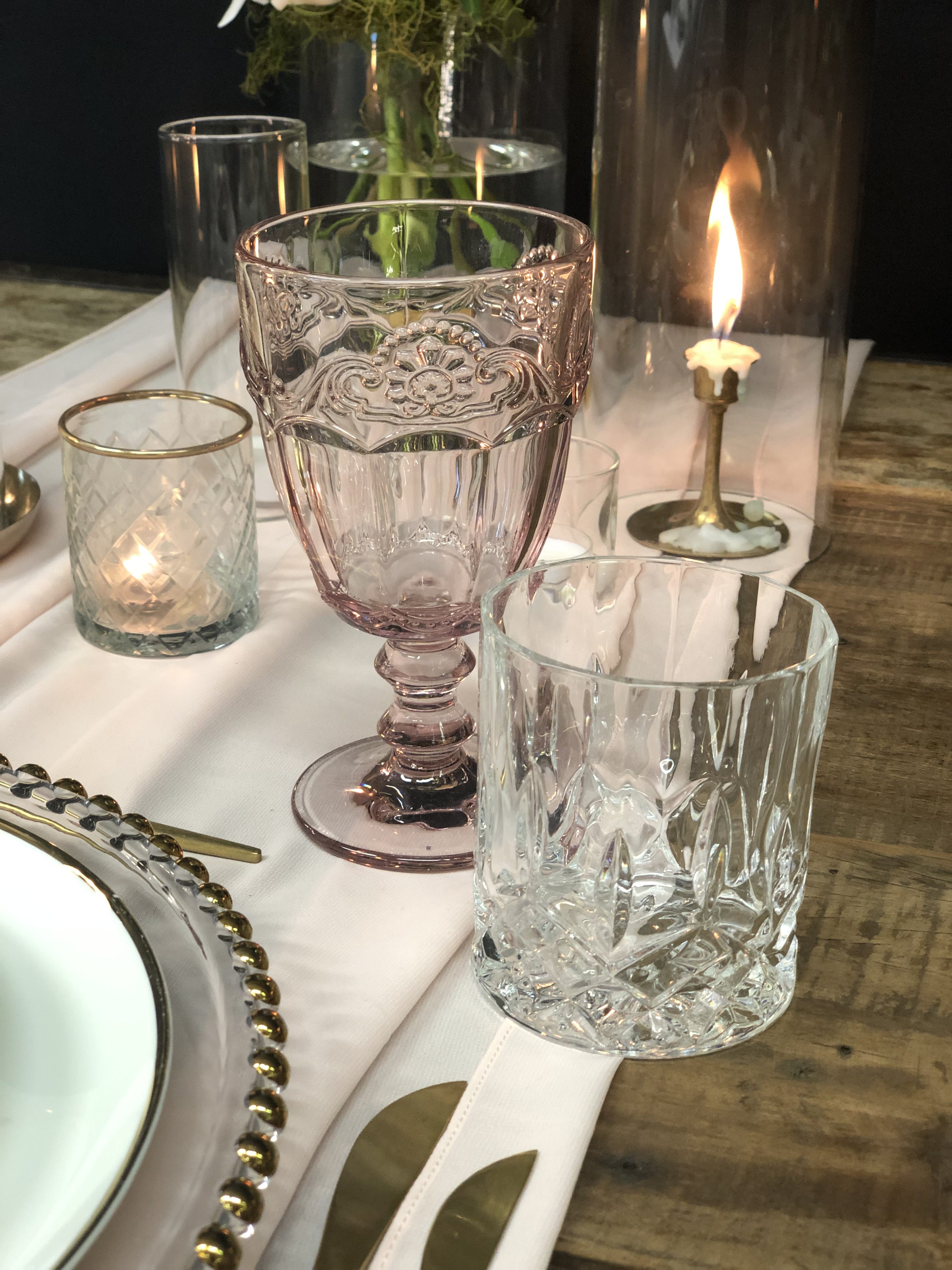 pink glassware hire nz