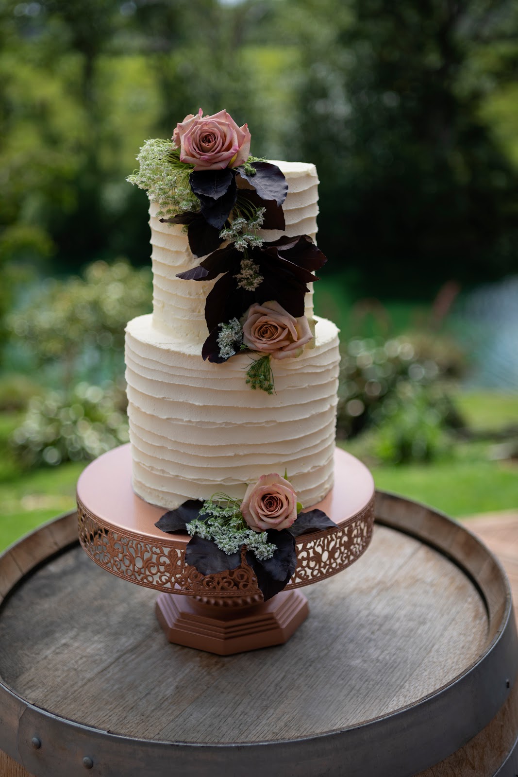 rose gold cake stand hire nz