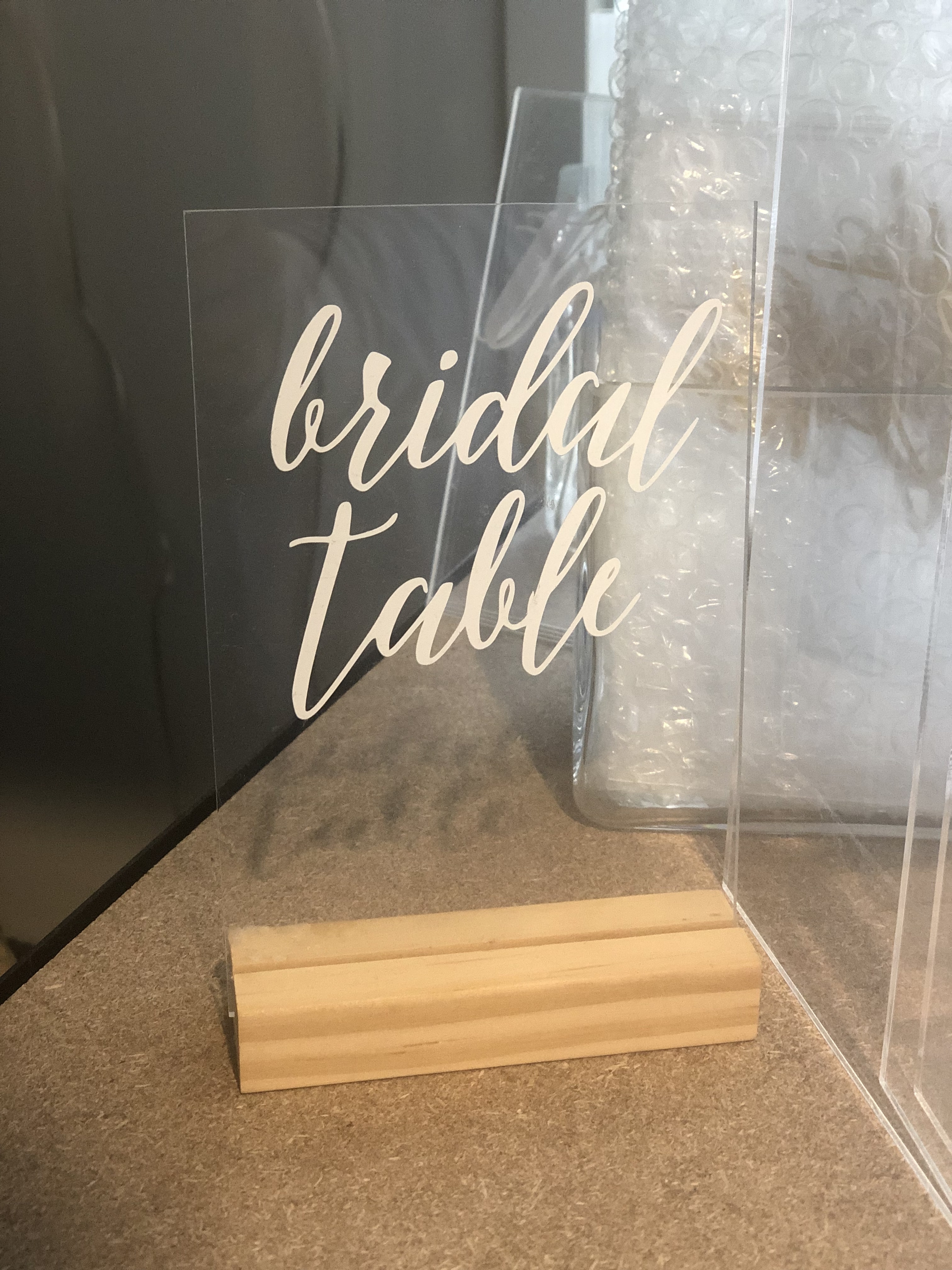 bridal table sign