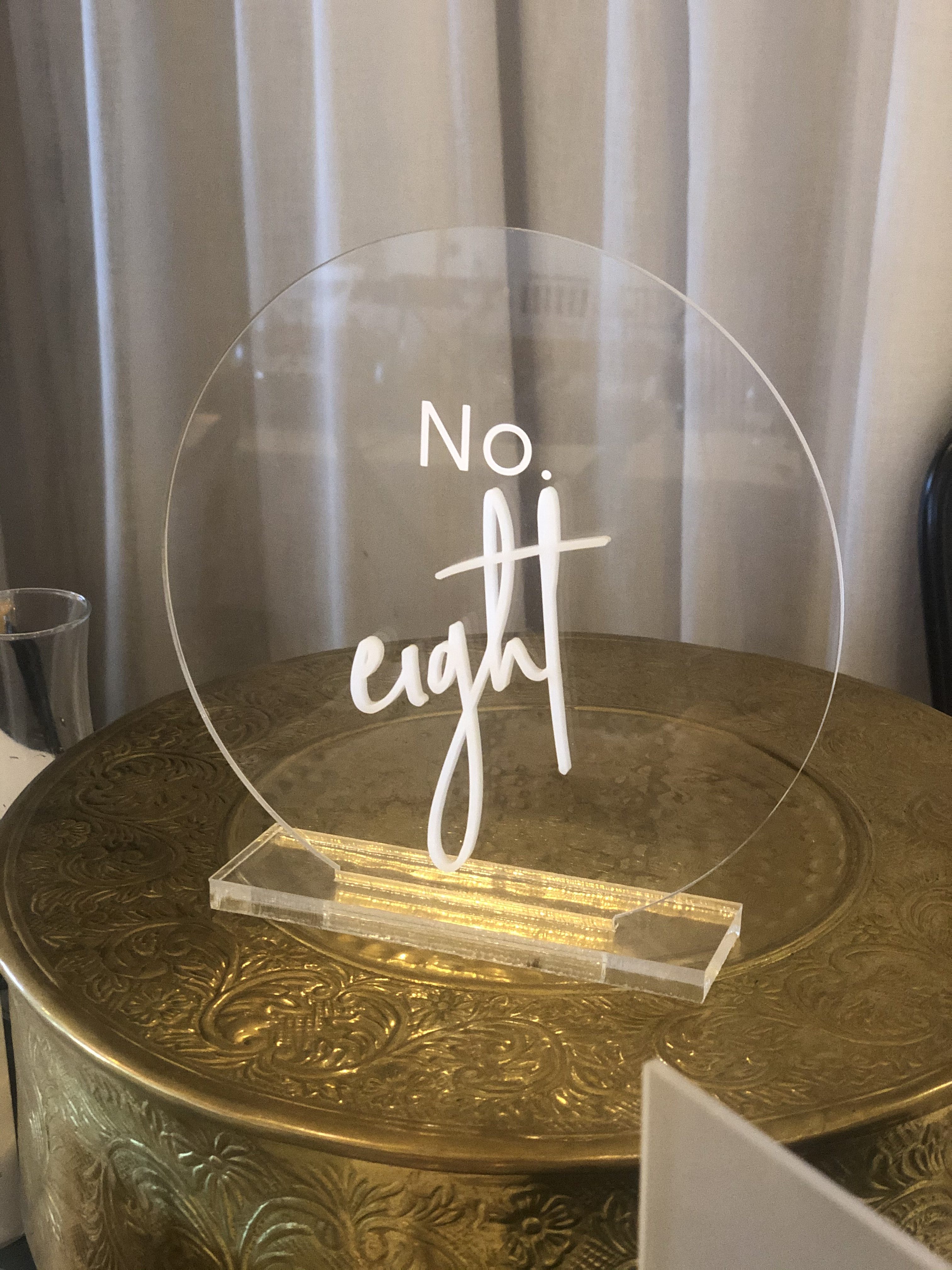 Round Acrylic Table Numbers - Clear - Image 5