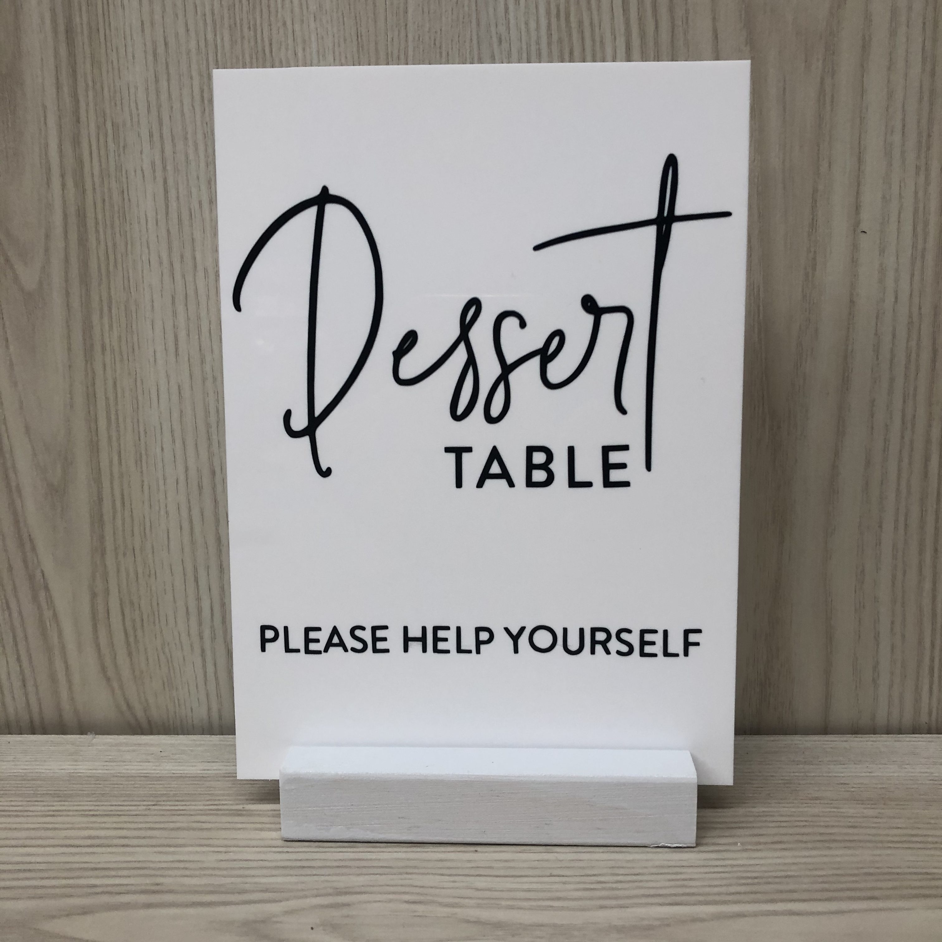 WILLA DESSERT TABLE SIGN WHITE-BLACK