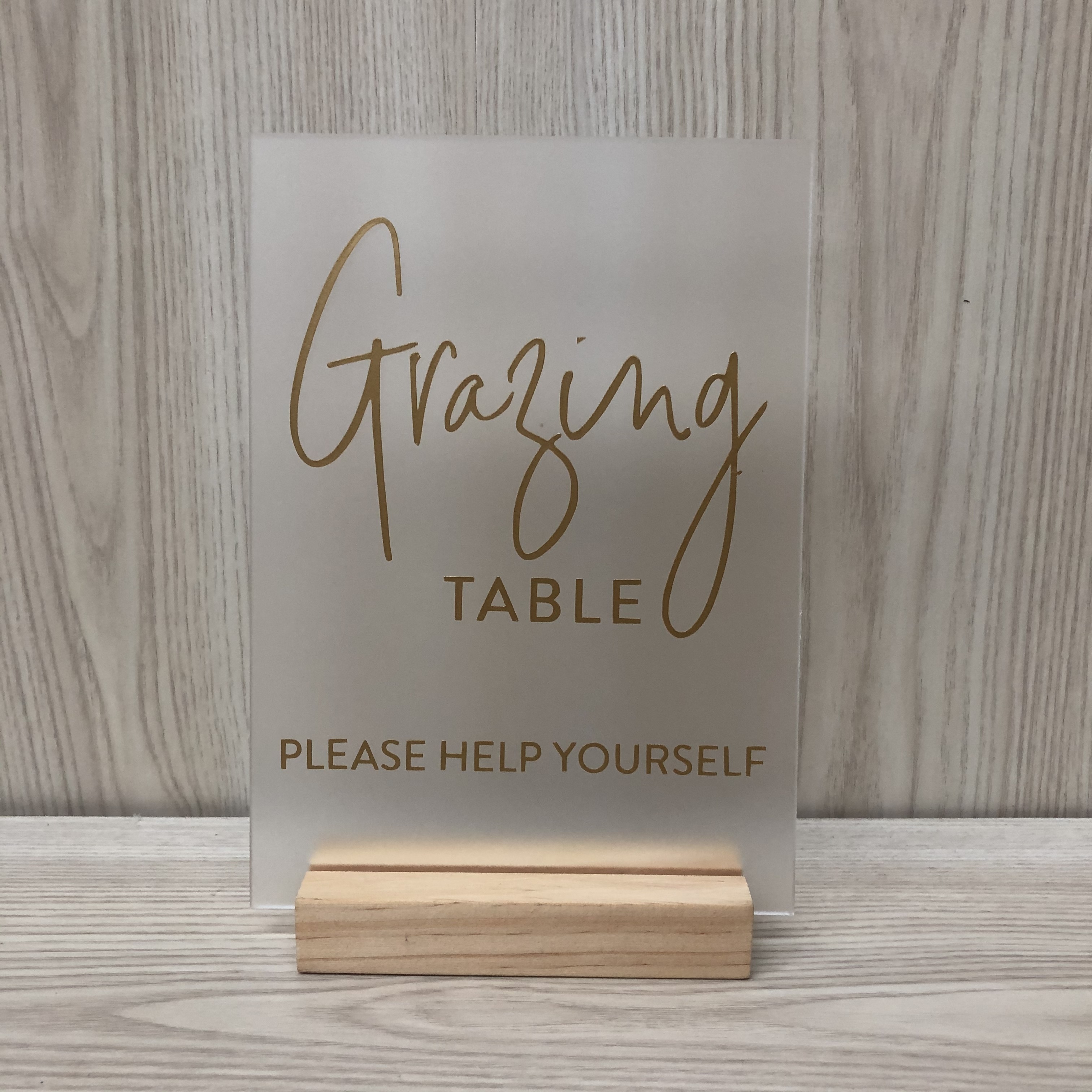 WILLA GRAZING TABLE SIGN FROSTED-GOLD