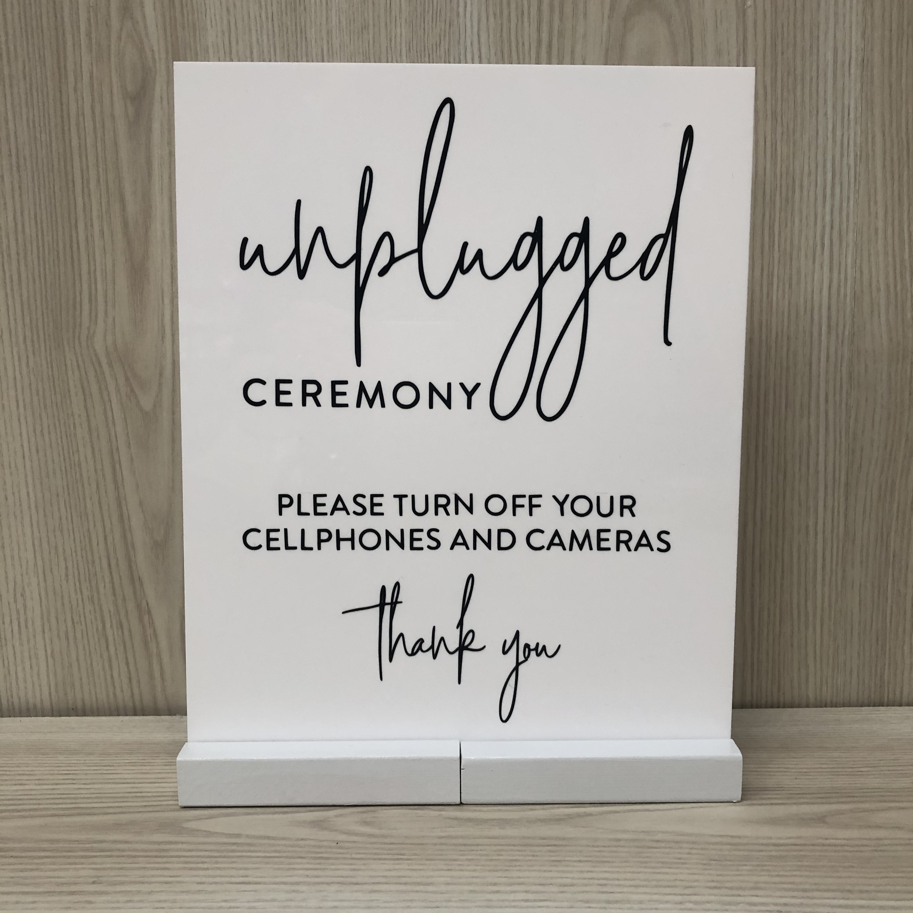 WILLA UNPLUGGED CEREMONY SIGN WHITE-BLACK