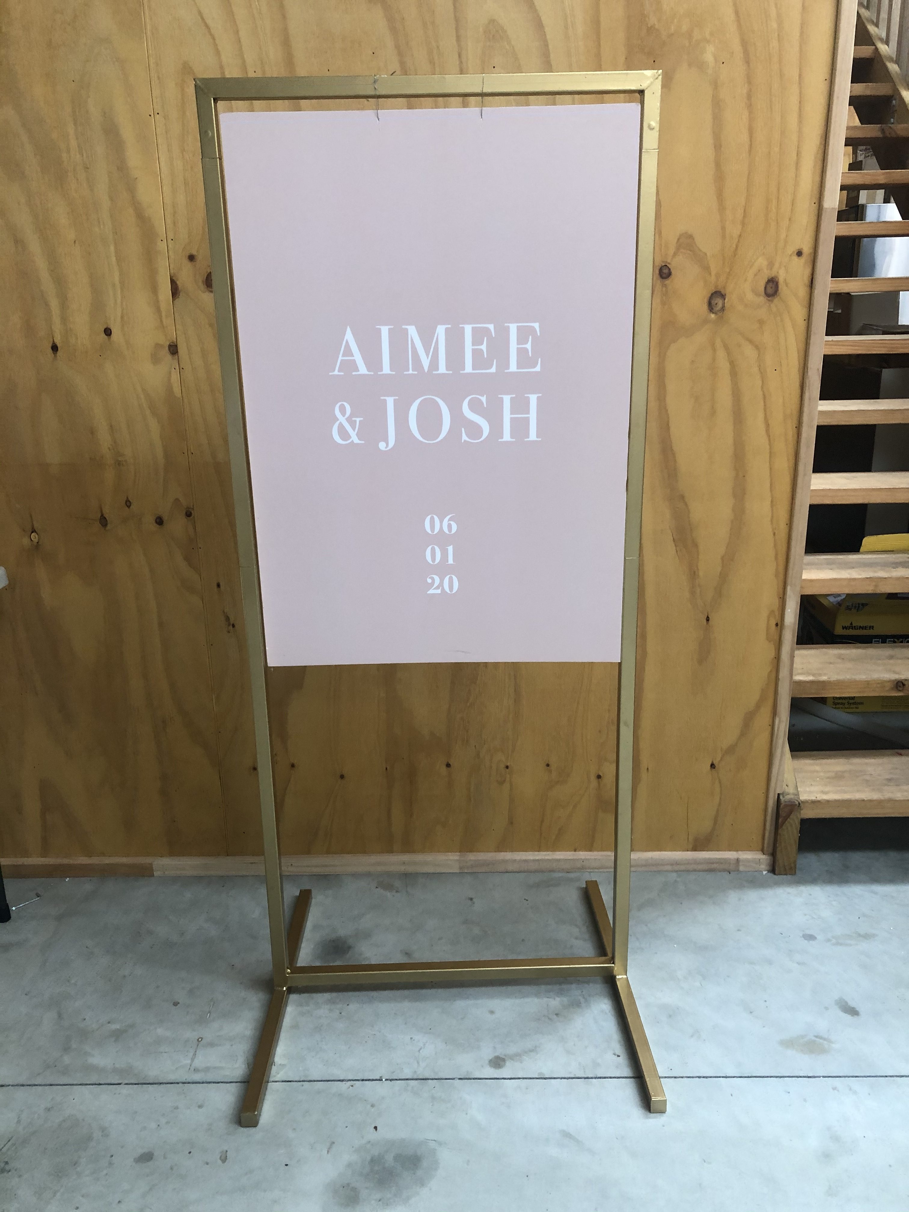 gold acrylic sign stand hire auckland nz