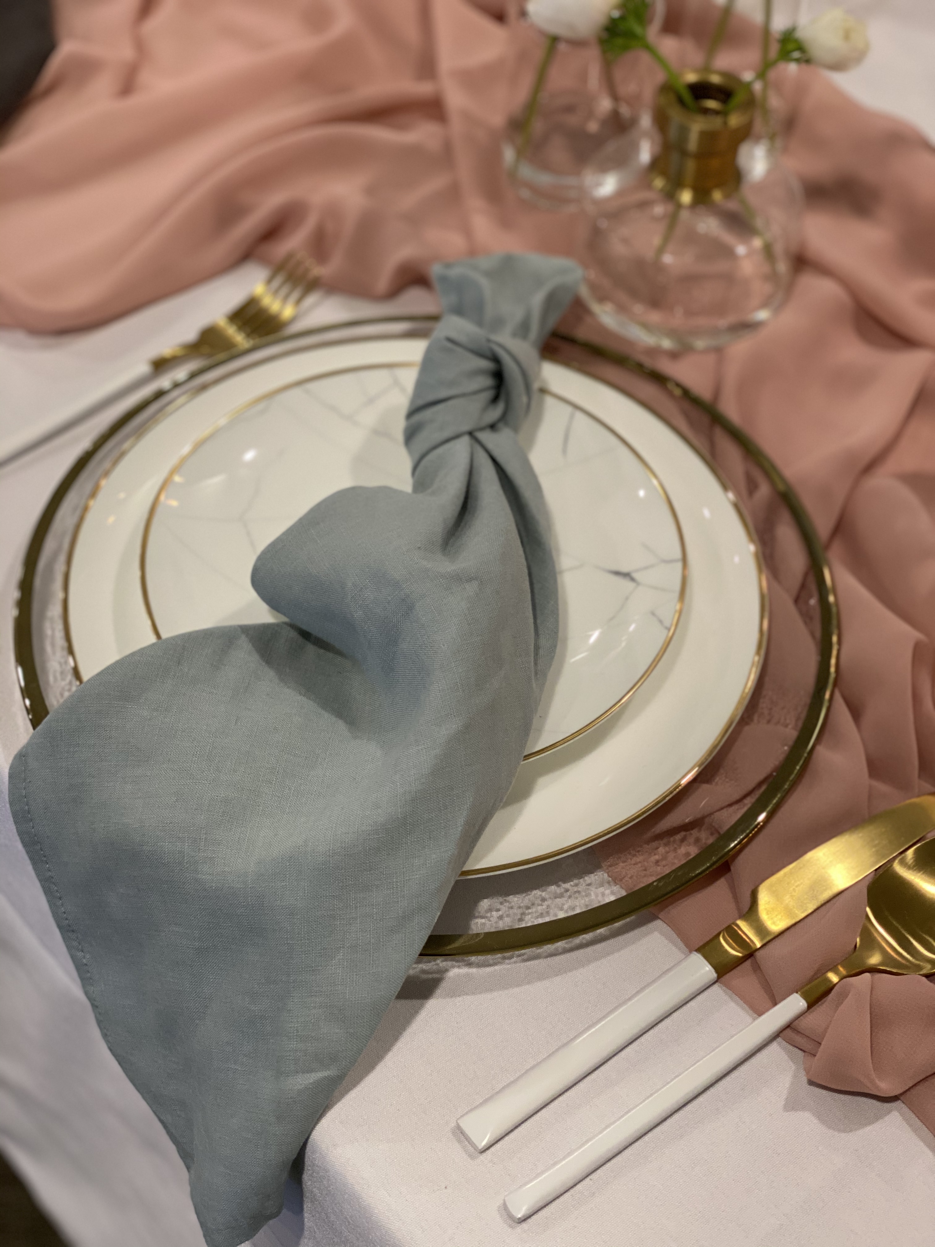 Stonewash Linen Napkin - Duck Egg - Image 4