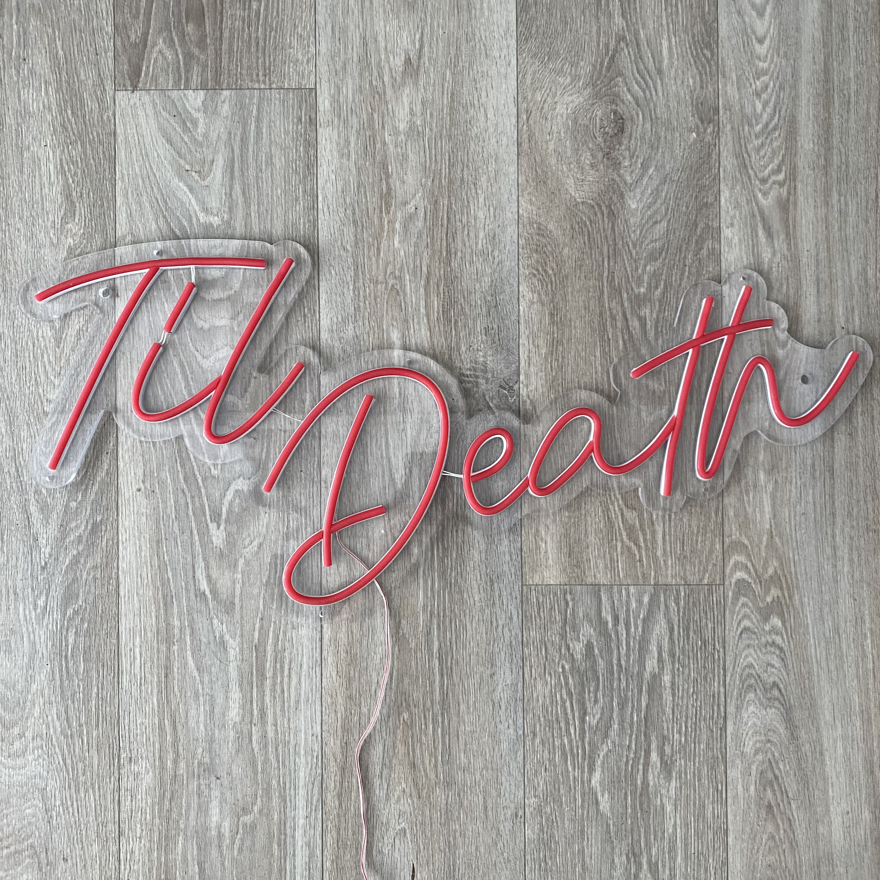 til death neon sign hire auckland nz