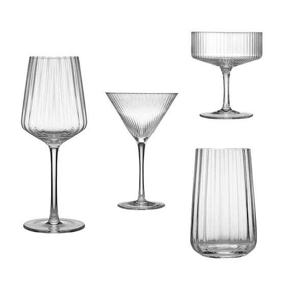 Ribbed Glassware rental wedding nz