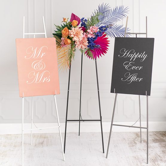 Slimline Metal Easel - Black - The Pretty Prop Shop - Auckland Wedding ...