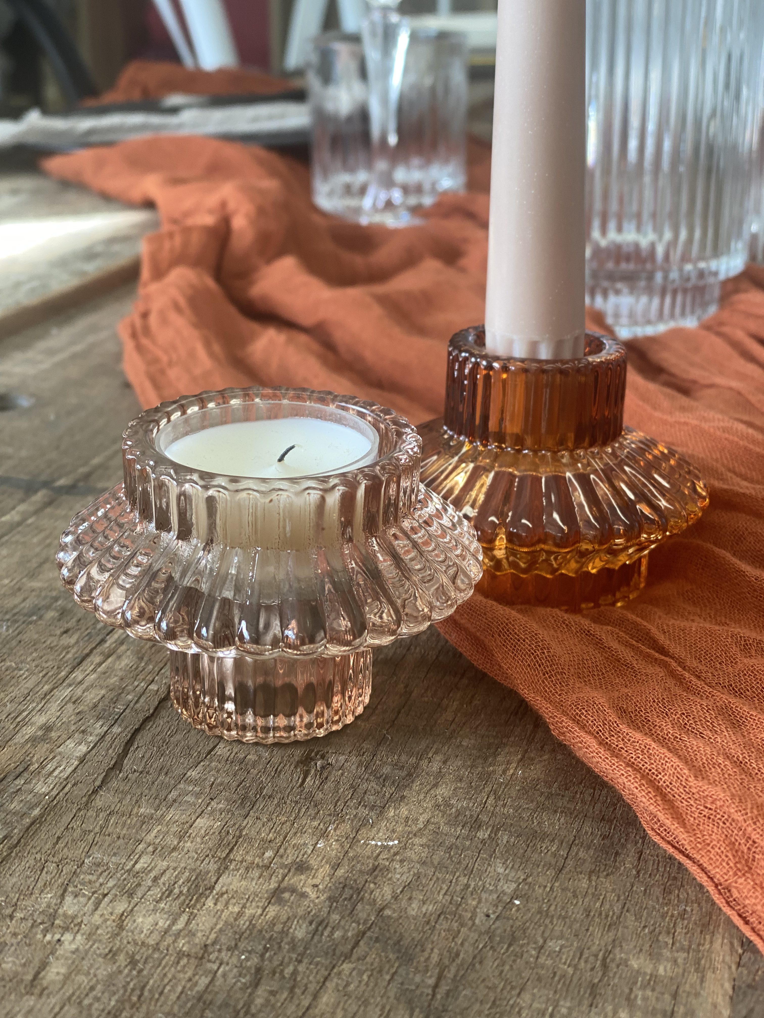 champagne and amber candle holder hire auckland nz