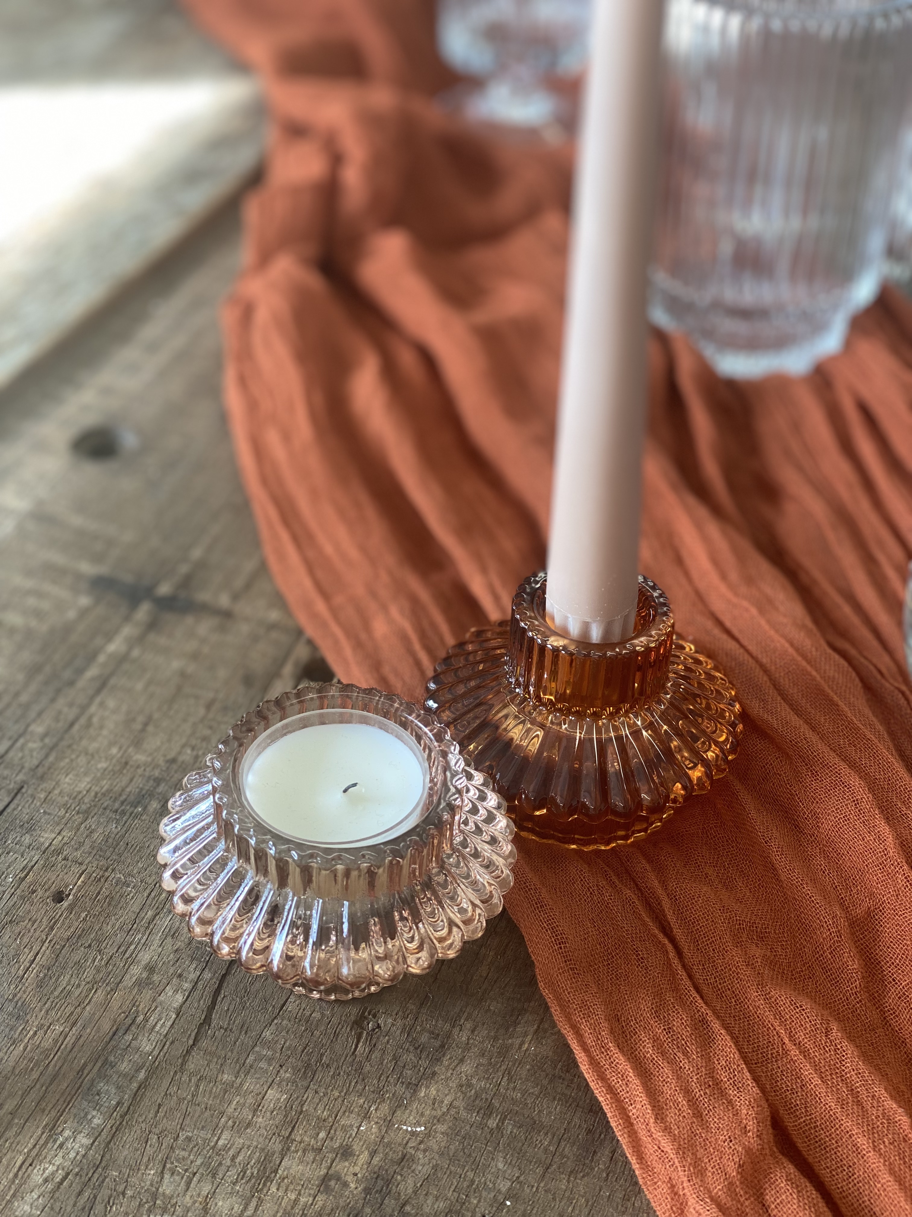 champagne and amber tealight hire auckland nz