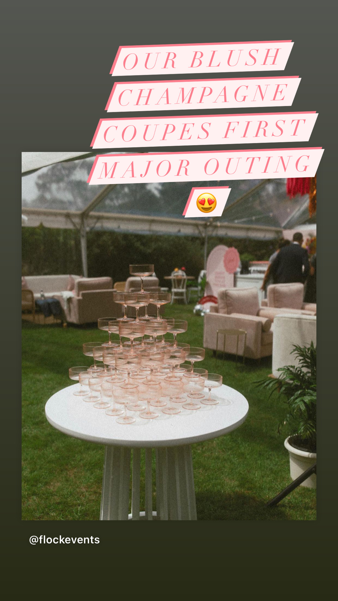 pink champagne glass tower