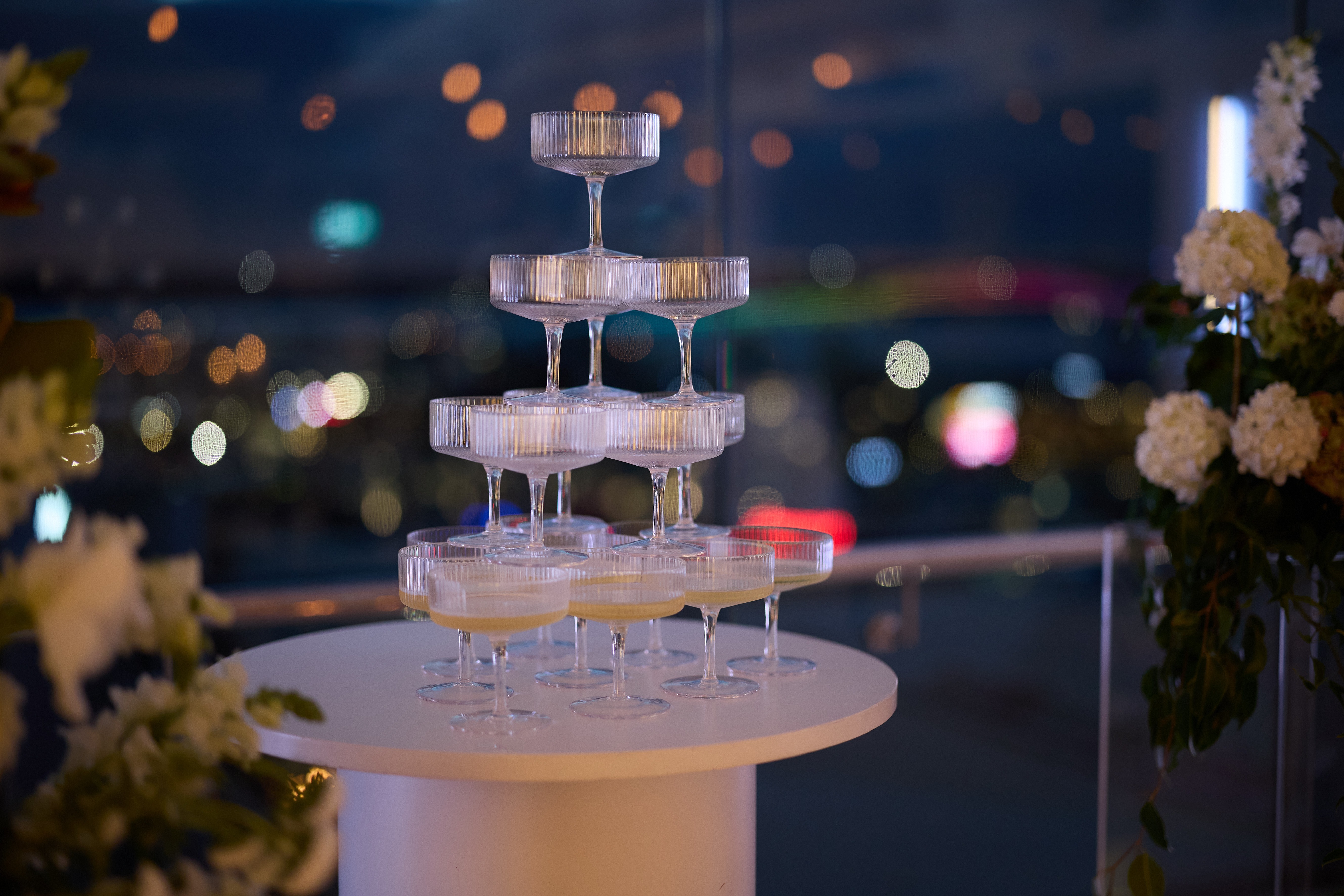 ribbed champagne tower hire auckland nz