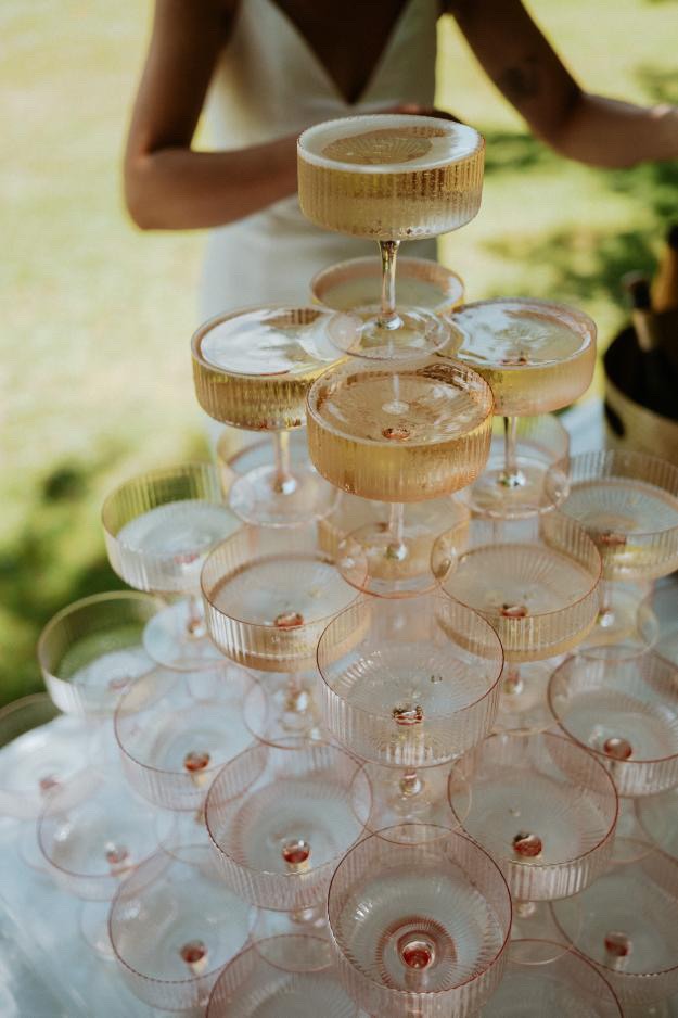 pink champagne tower hire pukekohe
