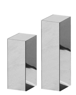 shiny silver plinths for hire auckland coromandel waikato nz
